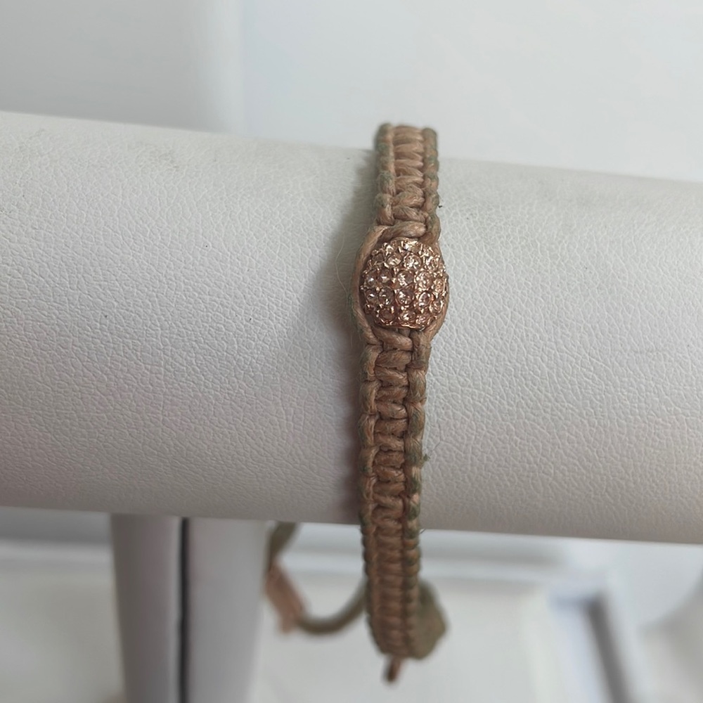 Michael Kors Macrame Bracelets with Pave Rose Gold Ball.